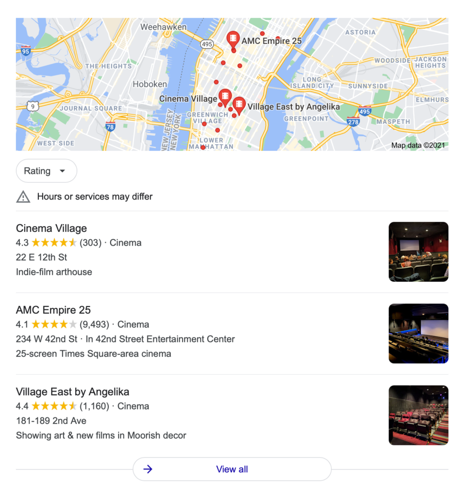 Local seo, landing page, search results