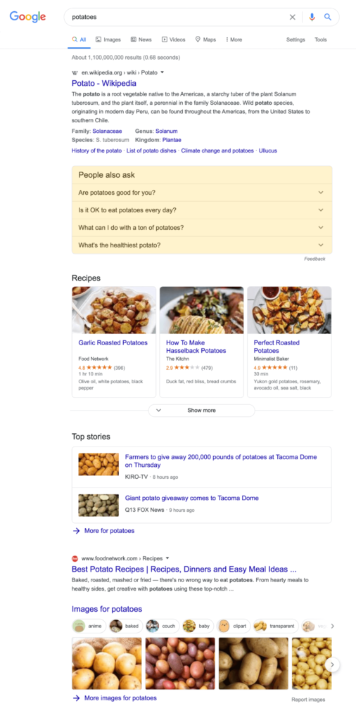 Potatoes google search results.