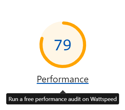 Close-up screenshot from the AWR Page Experience report, showcasing how to start a Wattspeed in-depth performance audit.