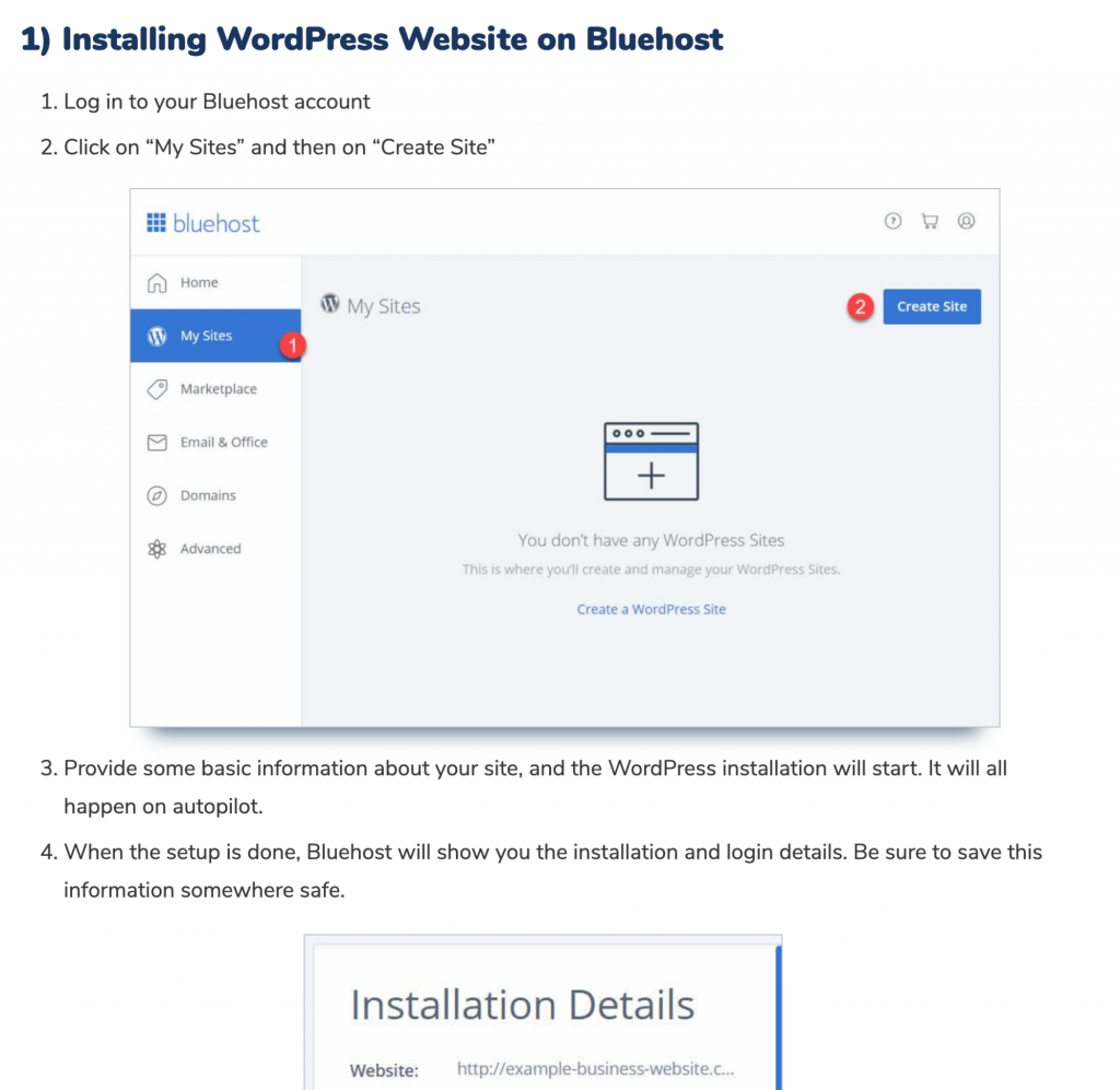 installing wordpress website on bluehost.